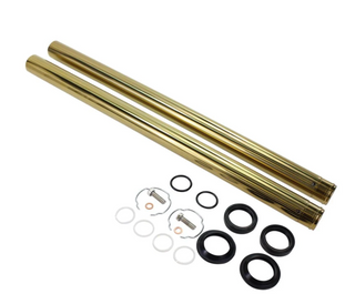 GOLD TITANIUM NITRIDE COATED FORK TUBES STOCK LENGTH 39MM FOR SPORTSTER/ DYNA NARROW GLIDE