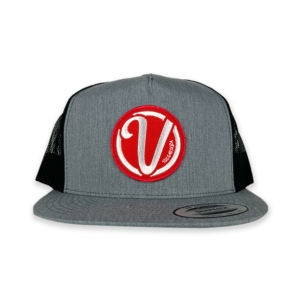 Red Emblem Hat - Grey/White