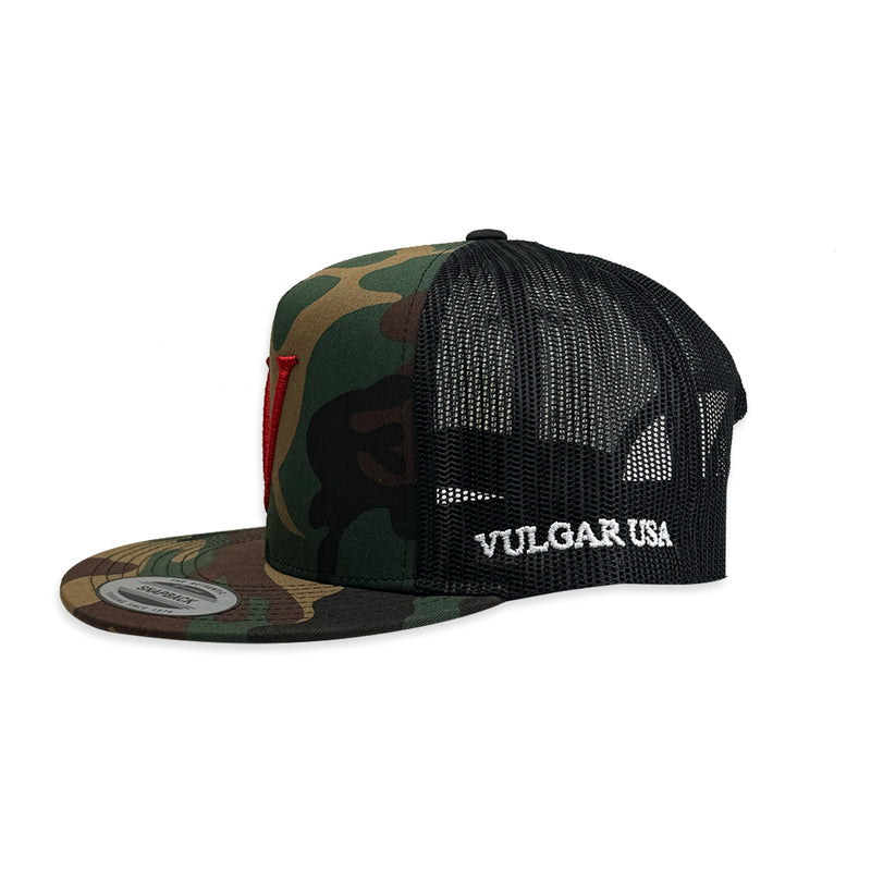 Staple Snapback - Camo/Red