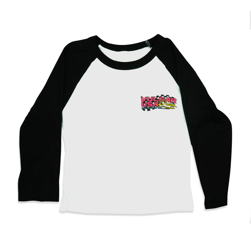 Women's 3/4 Racing Cropped Baseball T