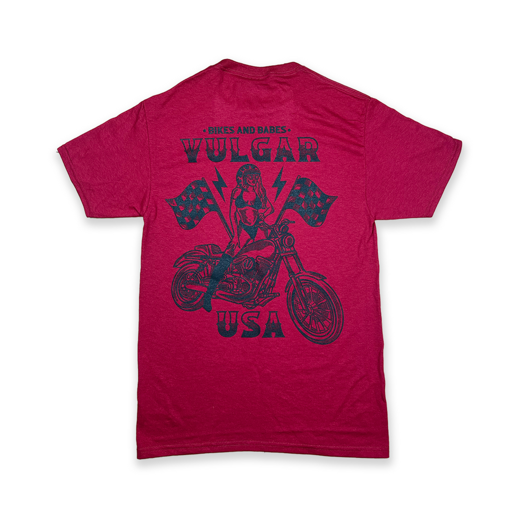 Bikes And Babes Tee - Cardinal