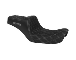 SLYFOX High Noon Seat - Double Diamond - Silver Logo - Silver Stitch - FXD '96-'03