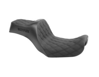 SLYFOX High Noon Seat - Double Diamond - Black Logo - Black Stitch - FXD/FLD '06-'17