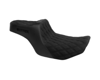 SLYFOX High Noon Seat - Double Diamond - Black Logo - Black Stitch - FLH/FLT '23-'25
