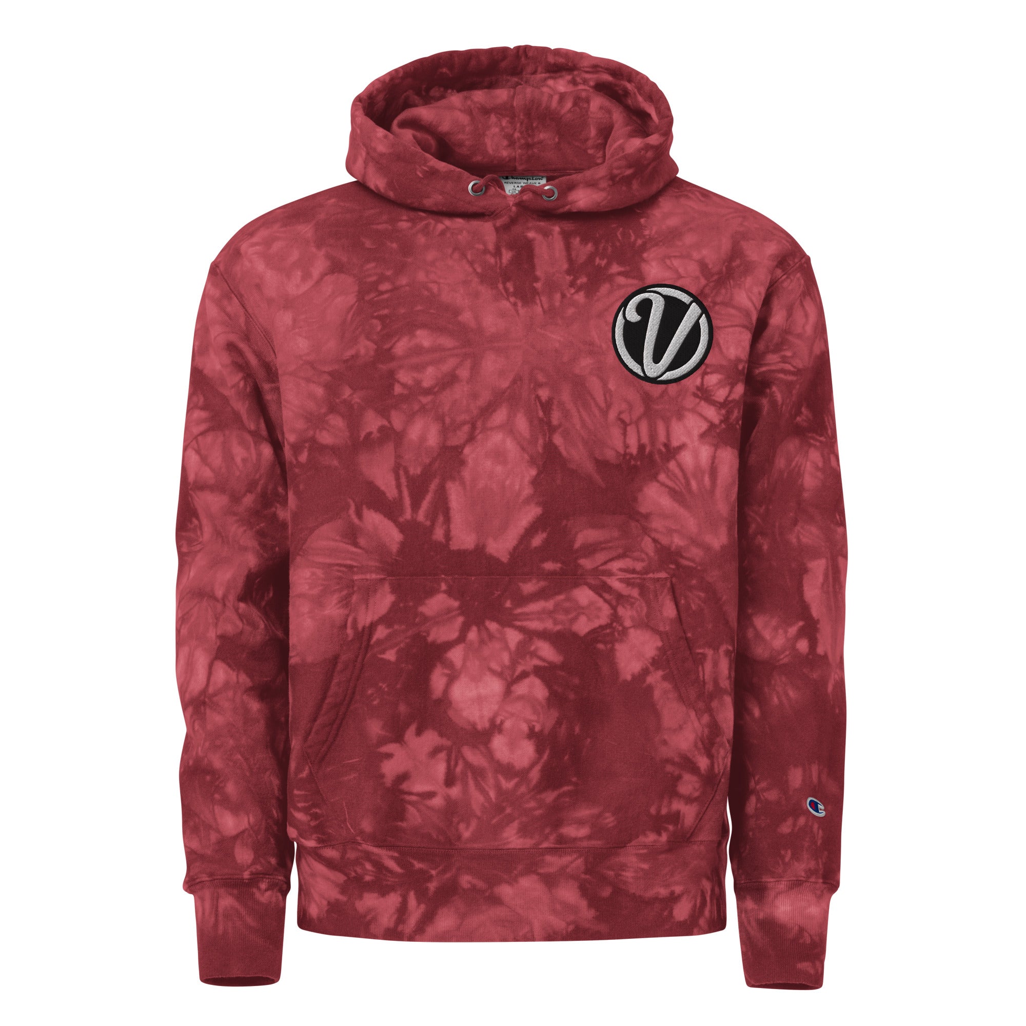 Embroidered Champion tie-dye Emblem hoodie